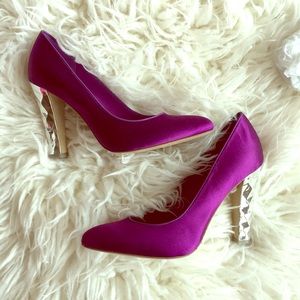 New BCBGirls Crystal Purple Heels. Sz 7.5